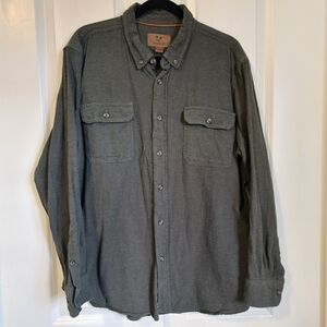 Outdoor Life Long Sleeve Shirt Green Casual Button Down Shirt Cotton Comfy SZ XL